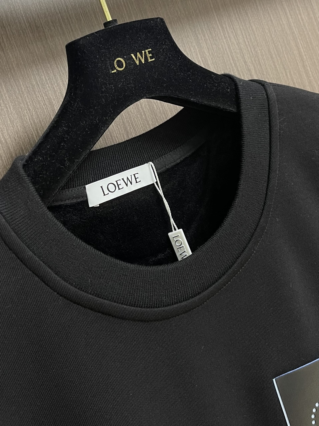 Loewe Hoodie Cotton Black Fleece Lined S-m-l-xl