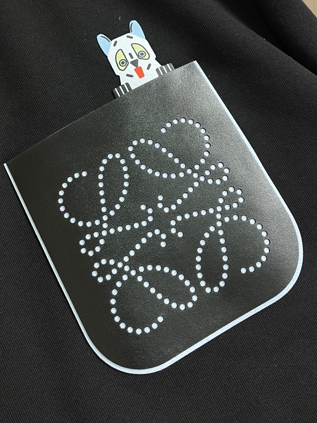 Loewe Hoodie Cotton Black Fleece Lined S-m-l-xl