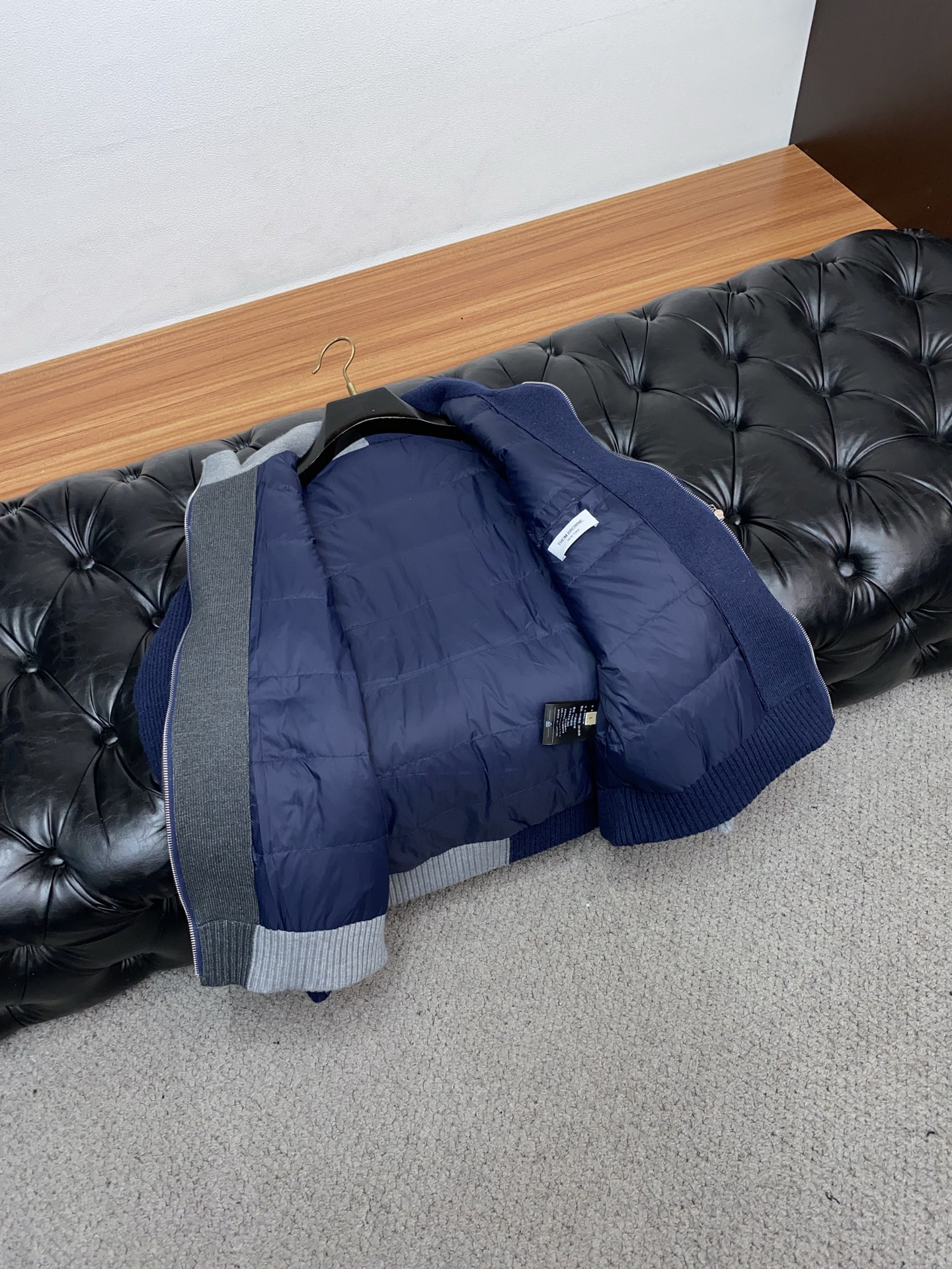 Thom Browne Male Down Jacket Knitted Hooded M-l-xl