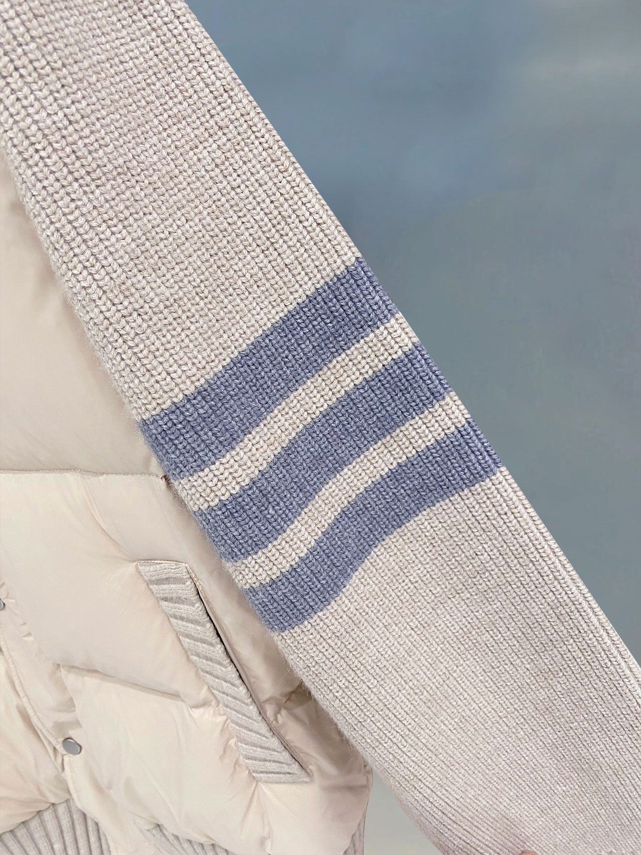 Thom Browne Female Down Jacket Knitted Slim Fit M-xl