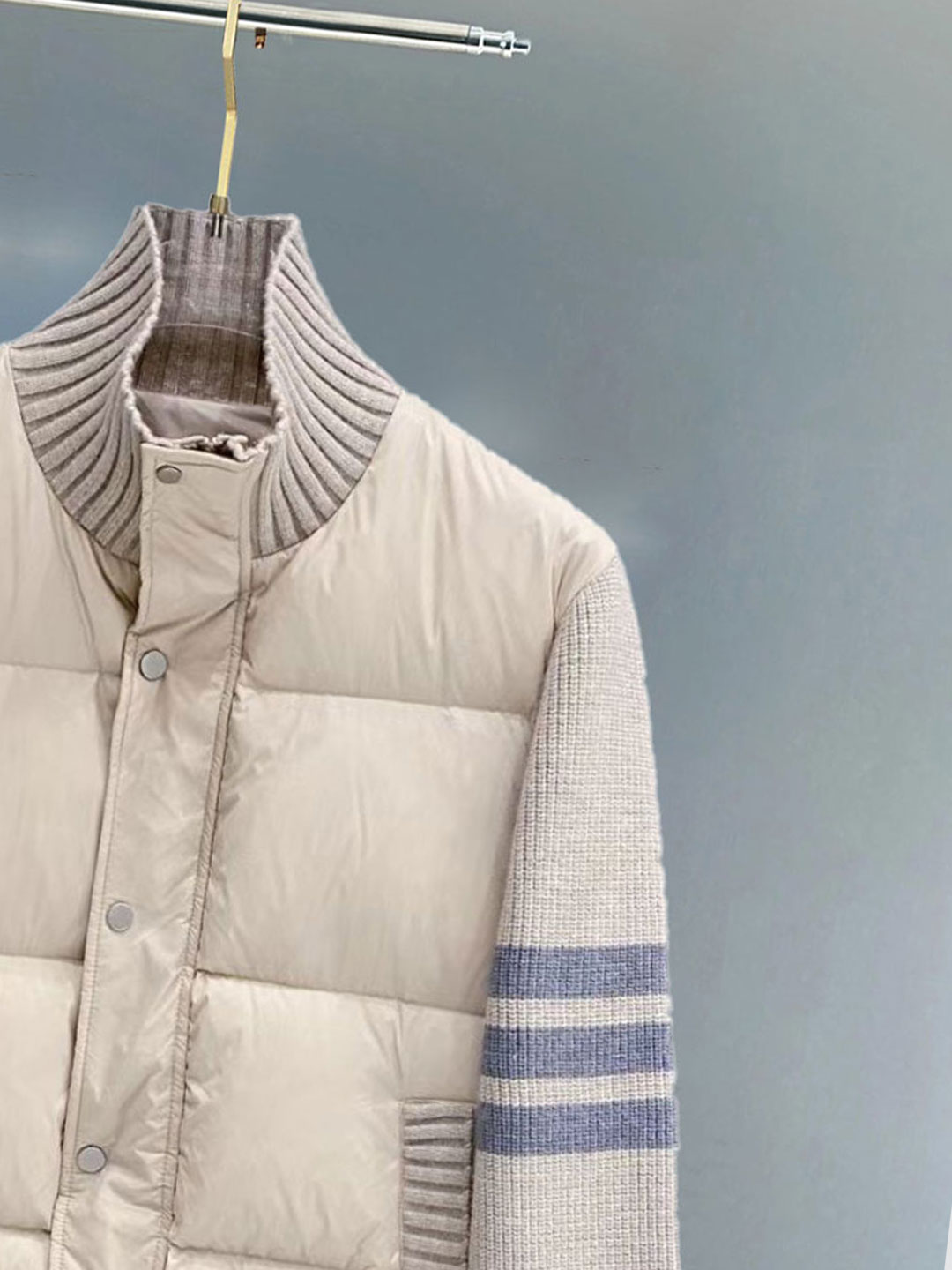 Thom Browne Female Down Jacket Knitted Slim Fit M-xl