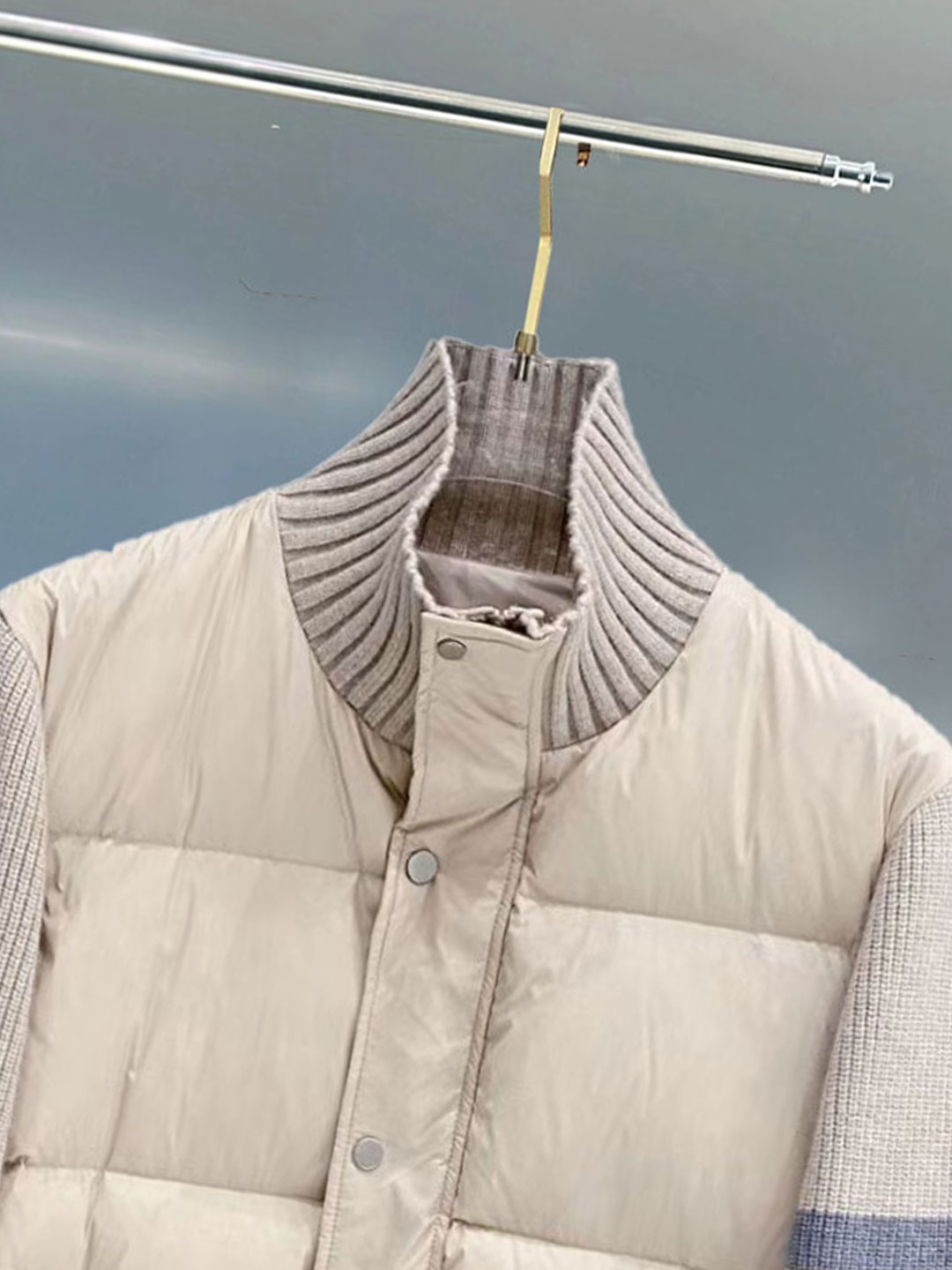 Thom Browne Female Down Jacket Knitted Slim Fit M-xl