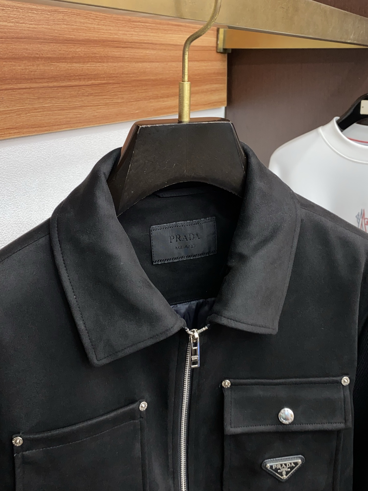 Prada Male Down Jacket White Duck Down Hooded M-l-xl