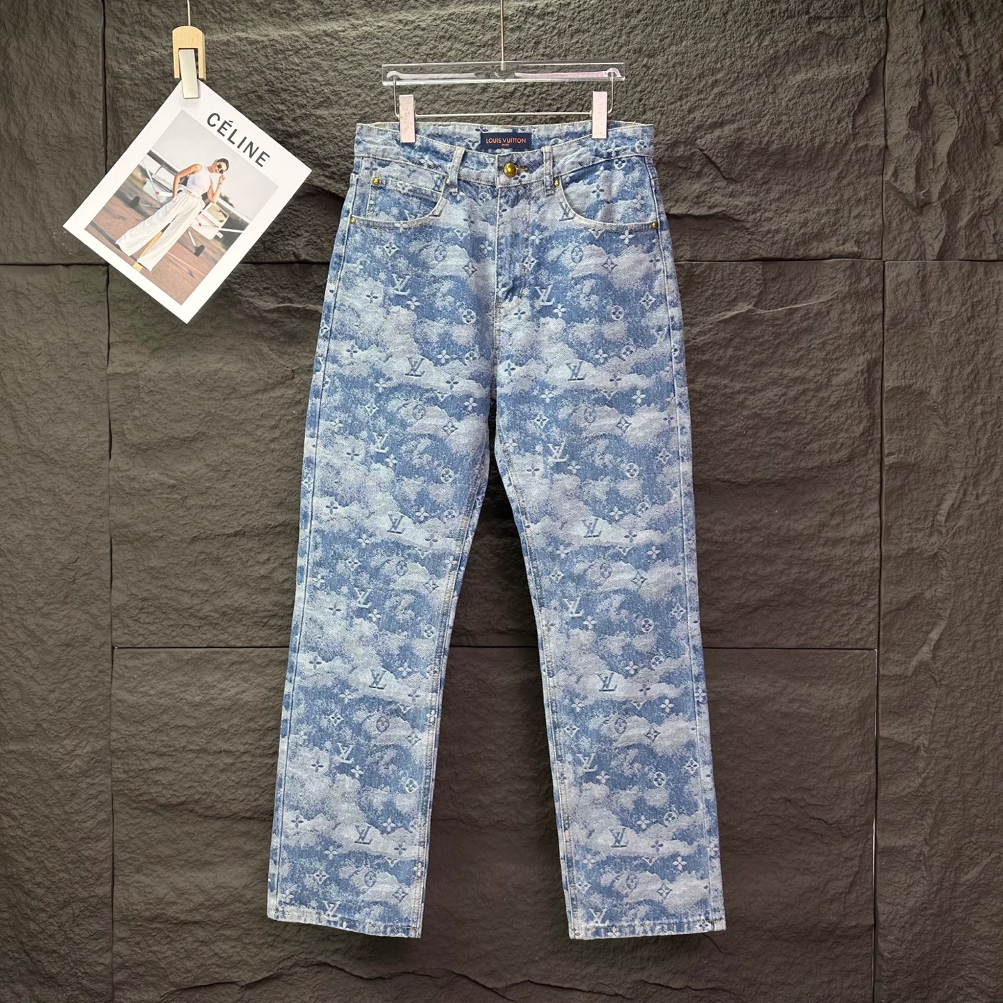 Louis Vuitton Couple Jeans Blue Loose Fit L