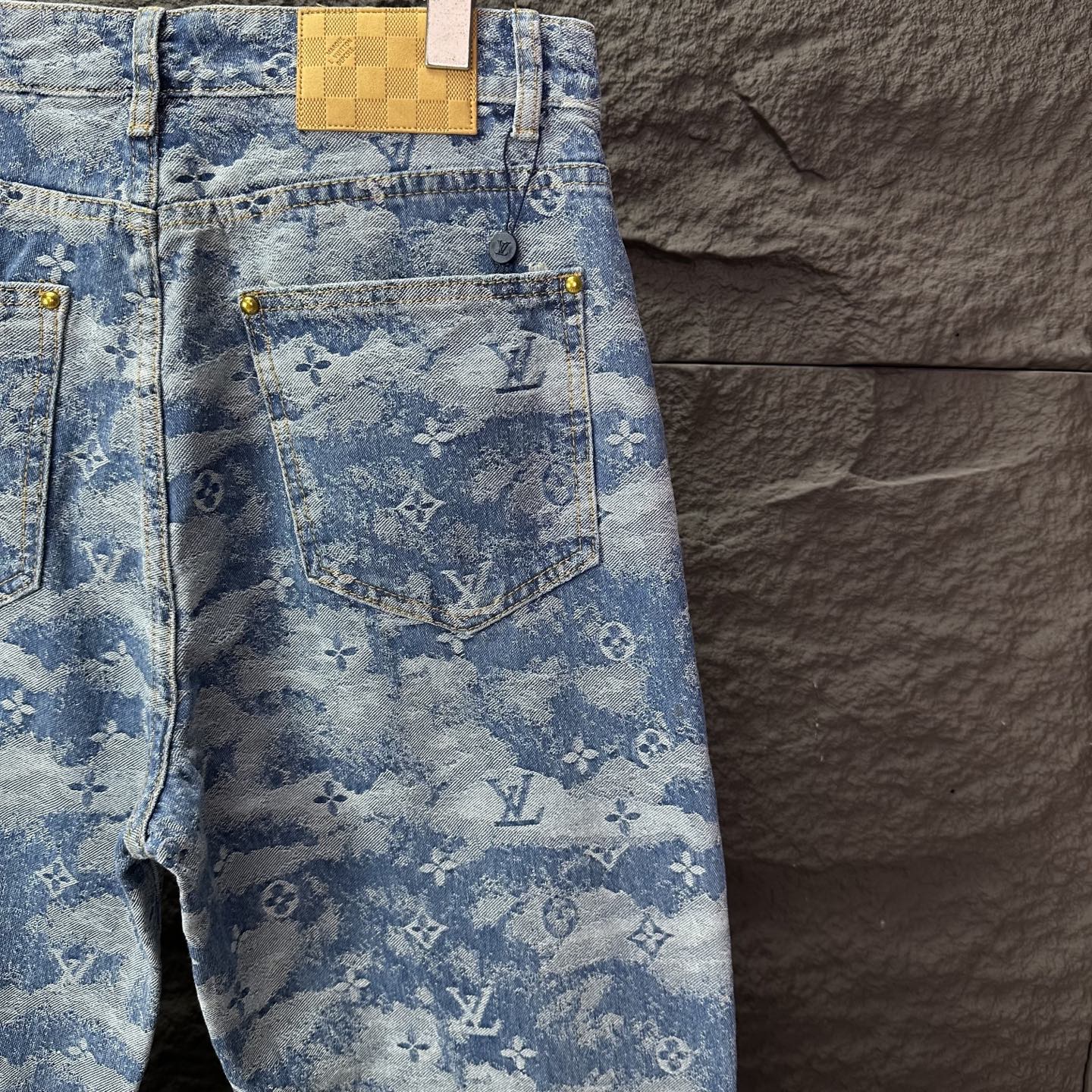 Louis Vuitton Couple Jeans Blue Loose Fit L