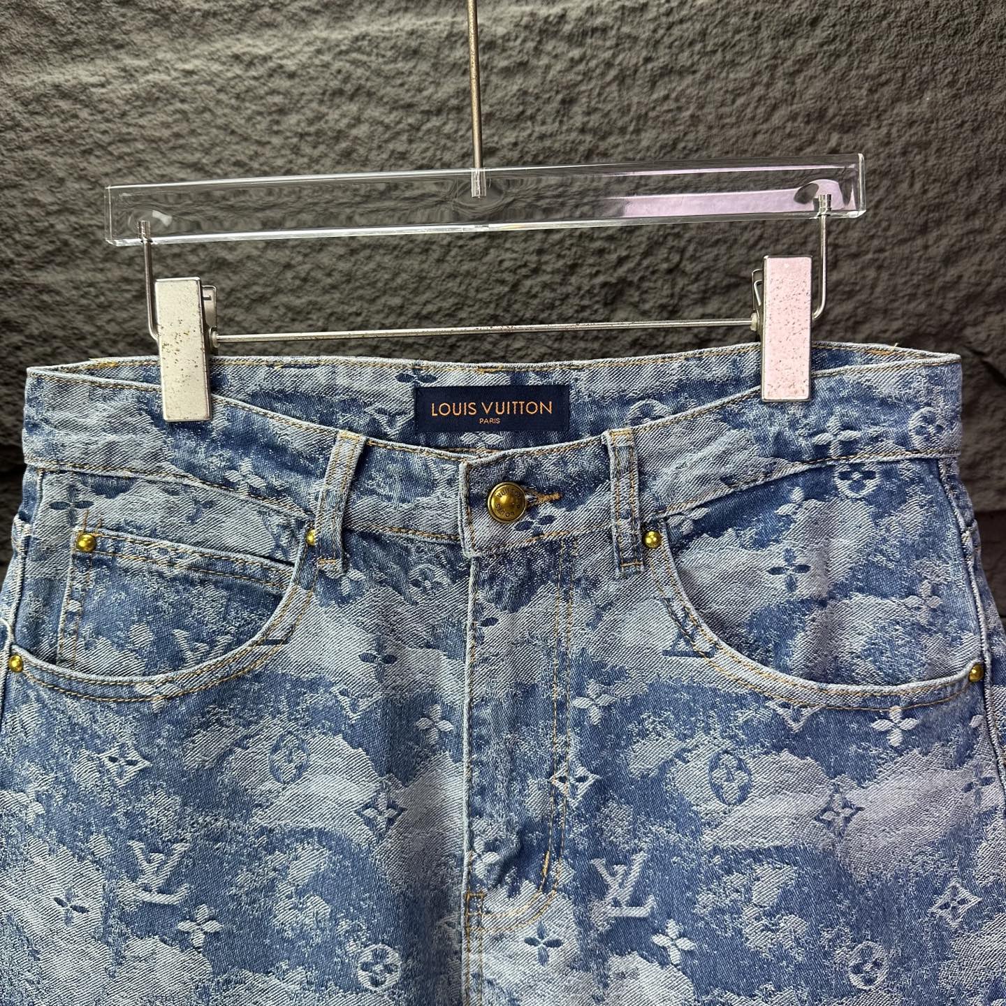 Louis Vuitton Couple Jeans Blue Loose Fit L