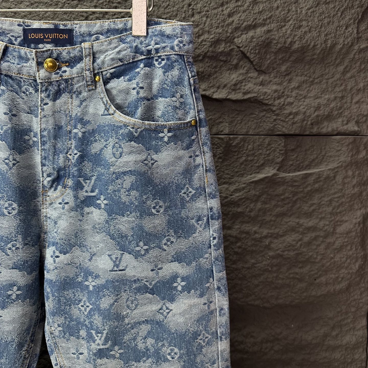 Louis Vuitton Couple Jeans Blue Loose Fit L