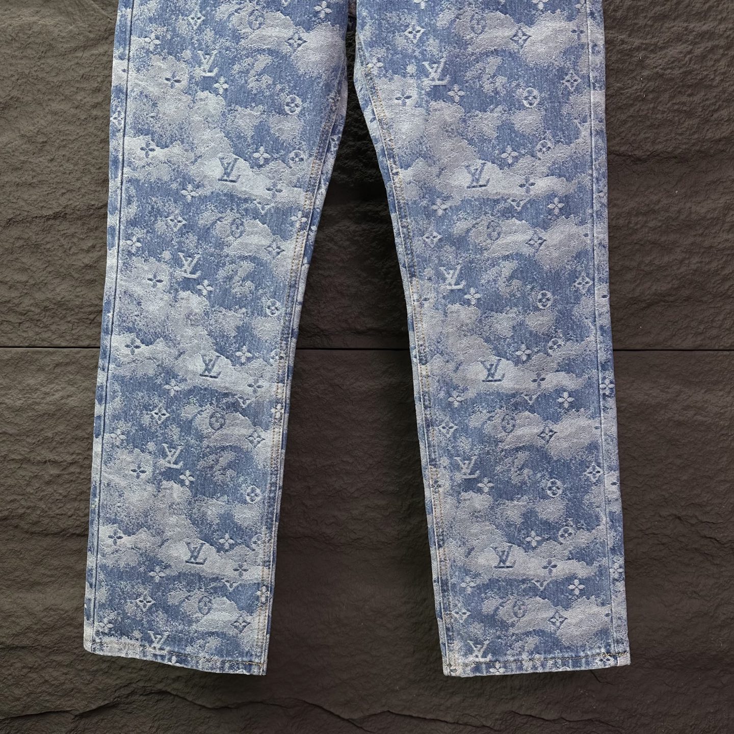 Louis Vuitton Couple Jeans Blue Loose Fit L