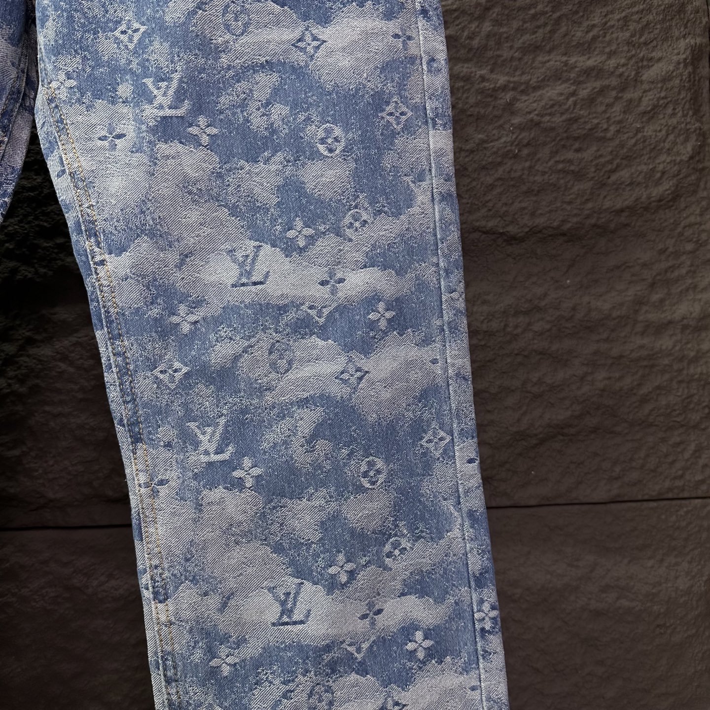 Louis Vuitton Couple Jeans Blue Loose Fit L