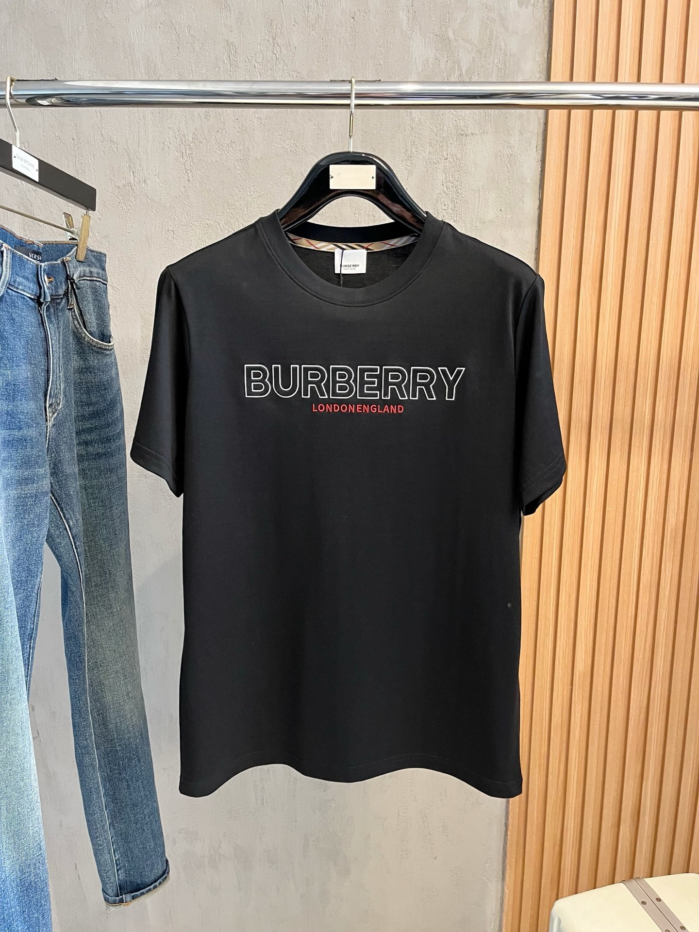 Burberry Couple Basic Clothing Cotton Black S-m-l-xl-xxl