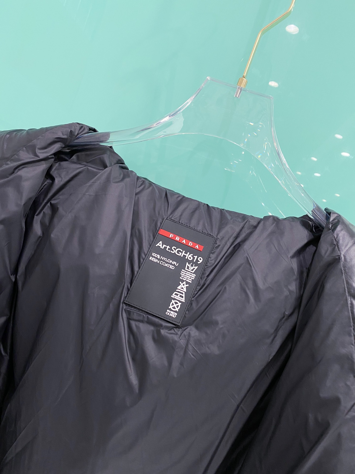 Prada Down Jacket White Duck Down Black Hooded 54-48-56-50-52