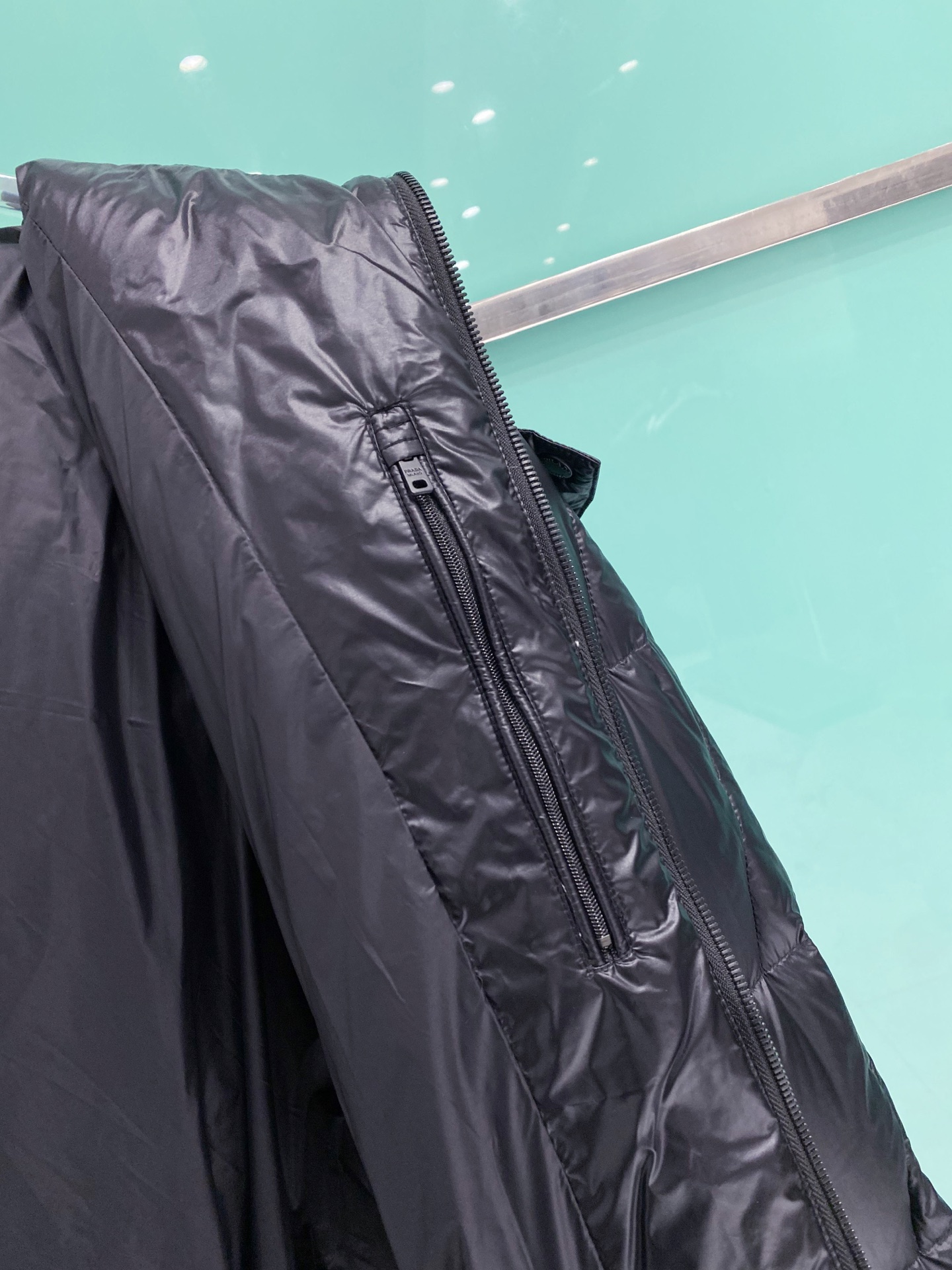 Prada Down Jacket White Duck Down Black Hooded 54-48-56-50-52