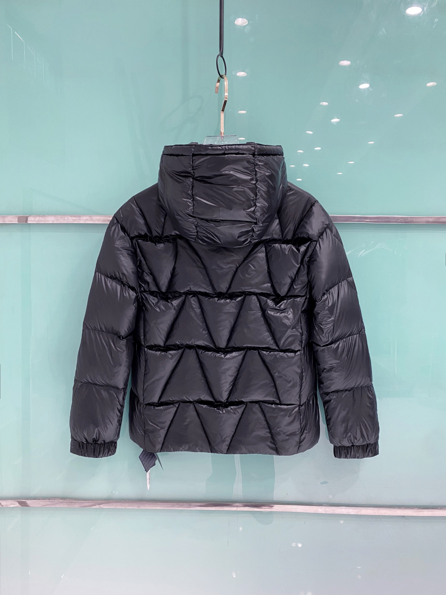 Prada Down Jacket White Duck Down Black Hooded 54-48-56-50-52