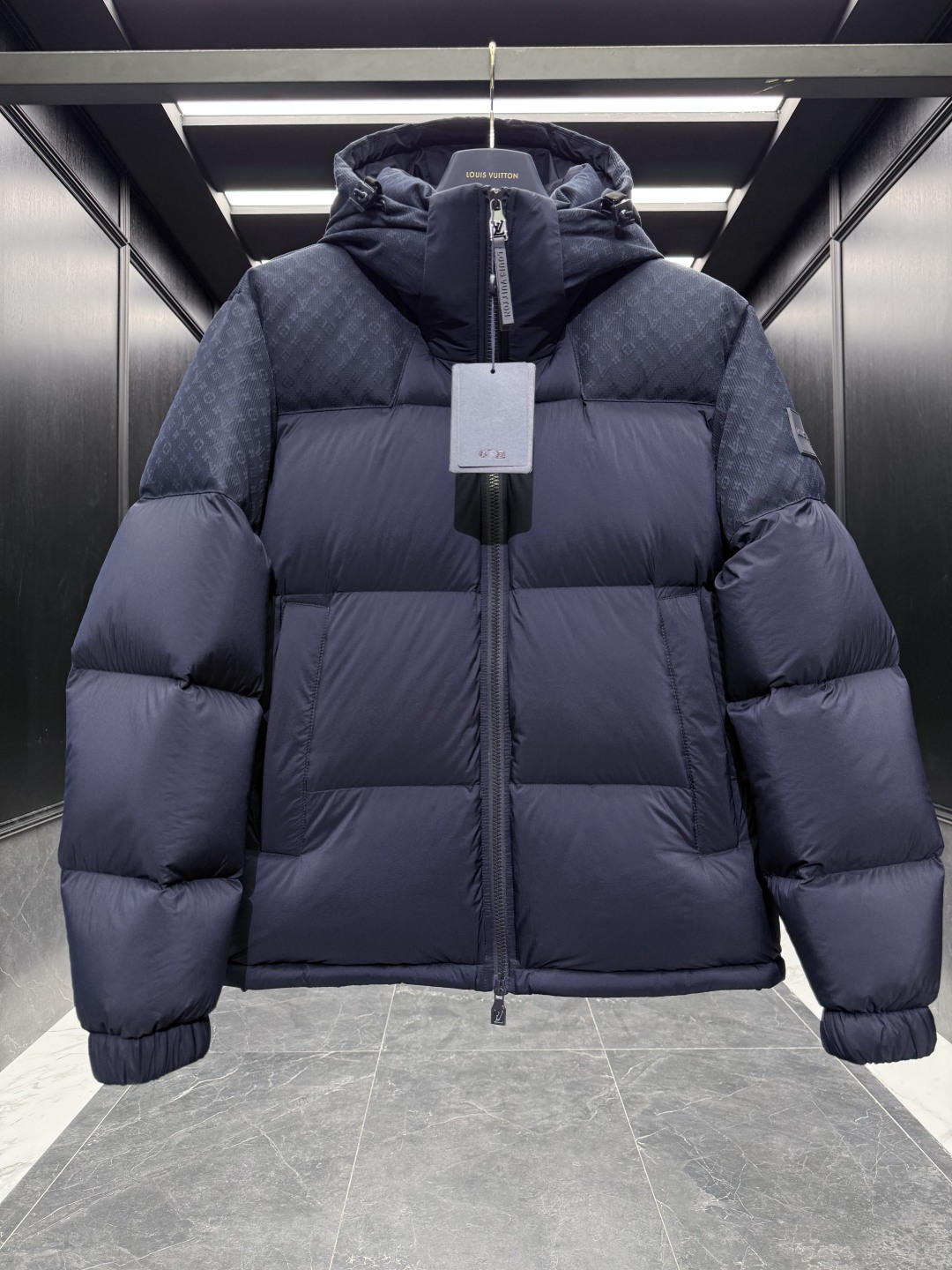 Louis Vuitton Down Jacket Goose Down Black Hooded S-m-l