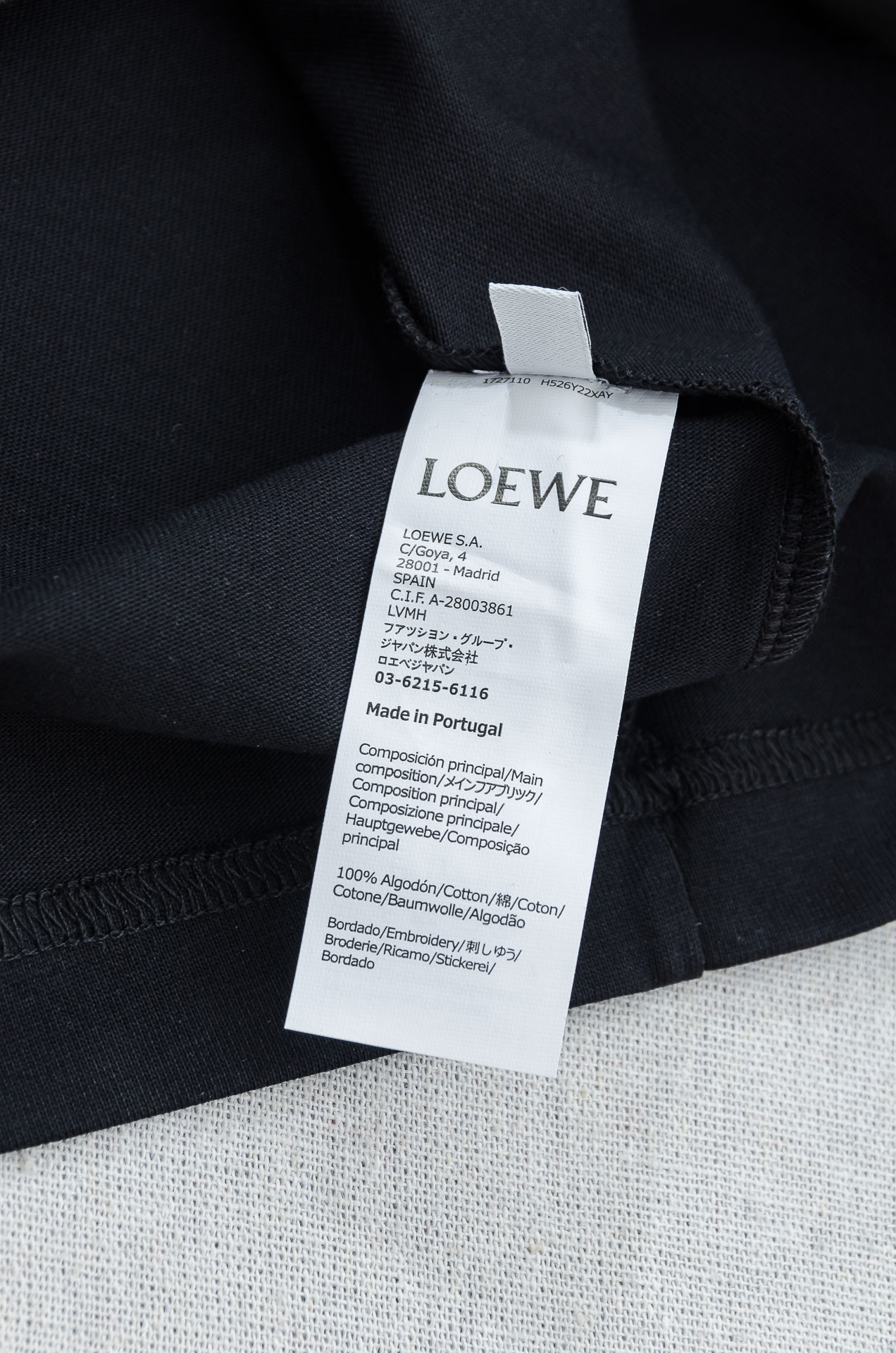 Loewe Male Basic Clothing Cotton Slim Fit S-l-xl