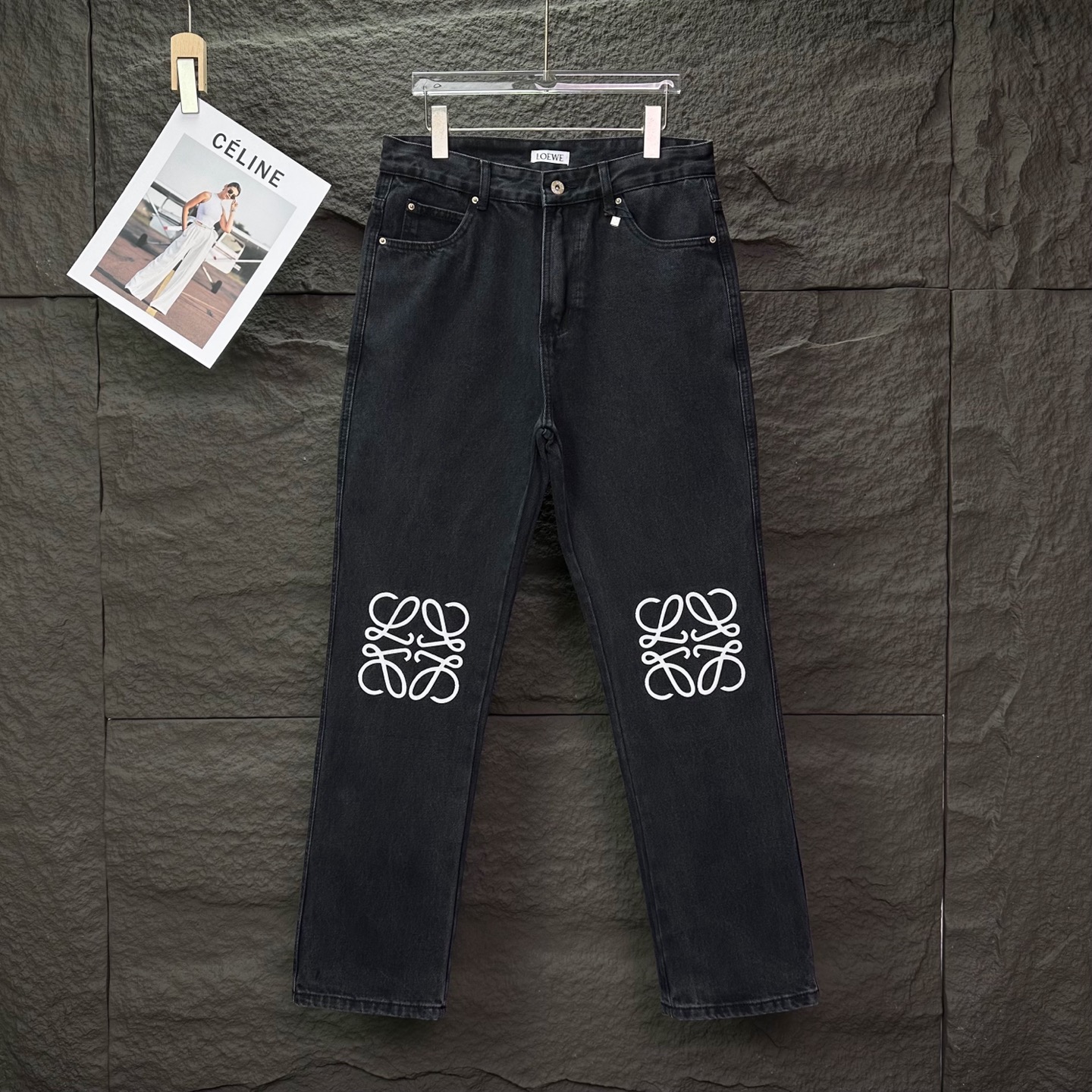 Loewe Couple Jeans Black Loose Fit L