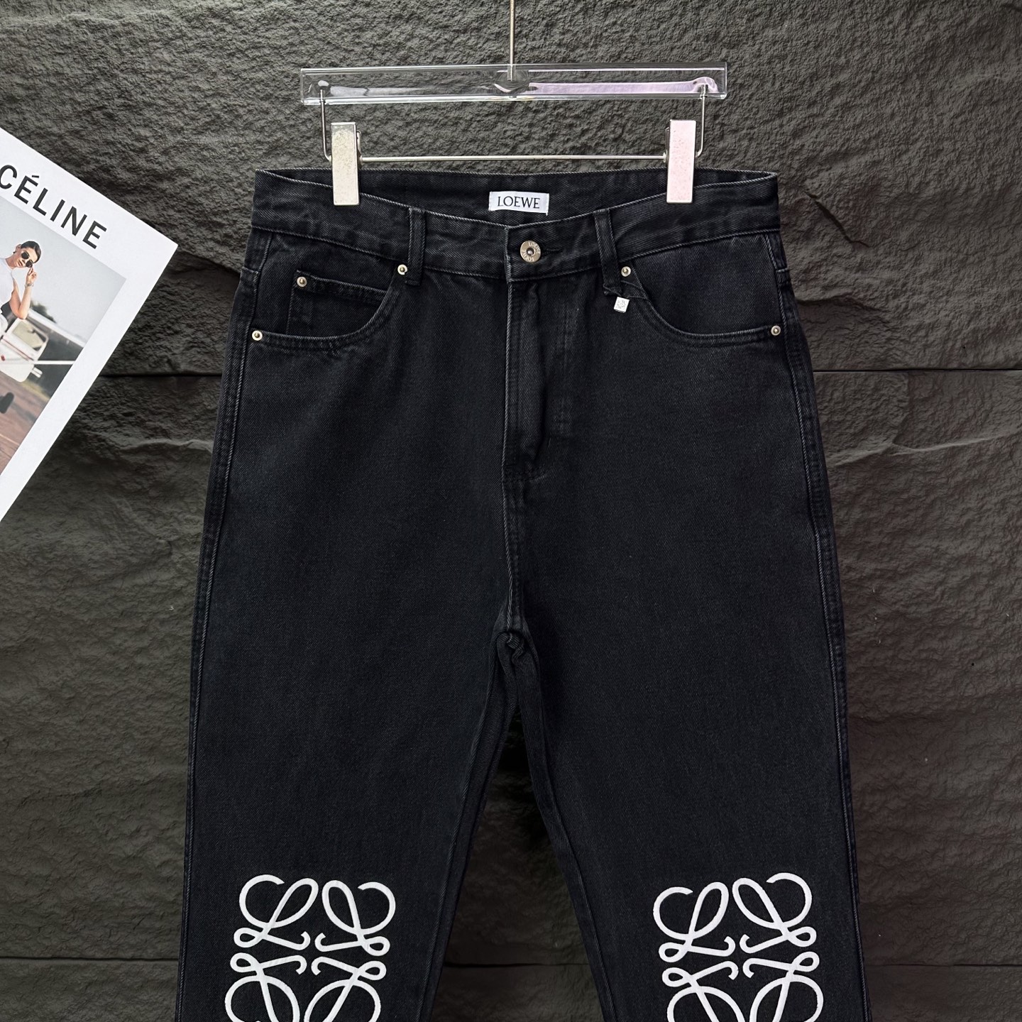 Loewe Couple Jeans Black Loose Fit L