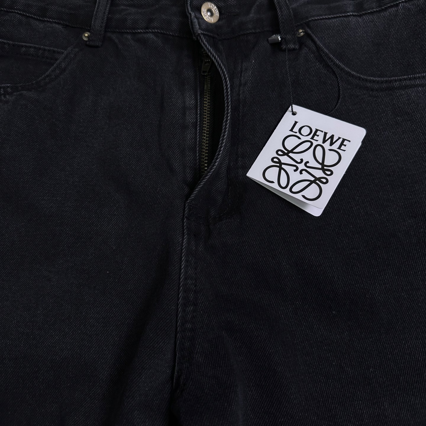 Loewe Couple Jeans Black Loose Fit L