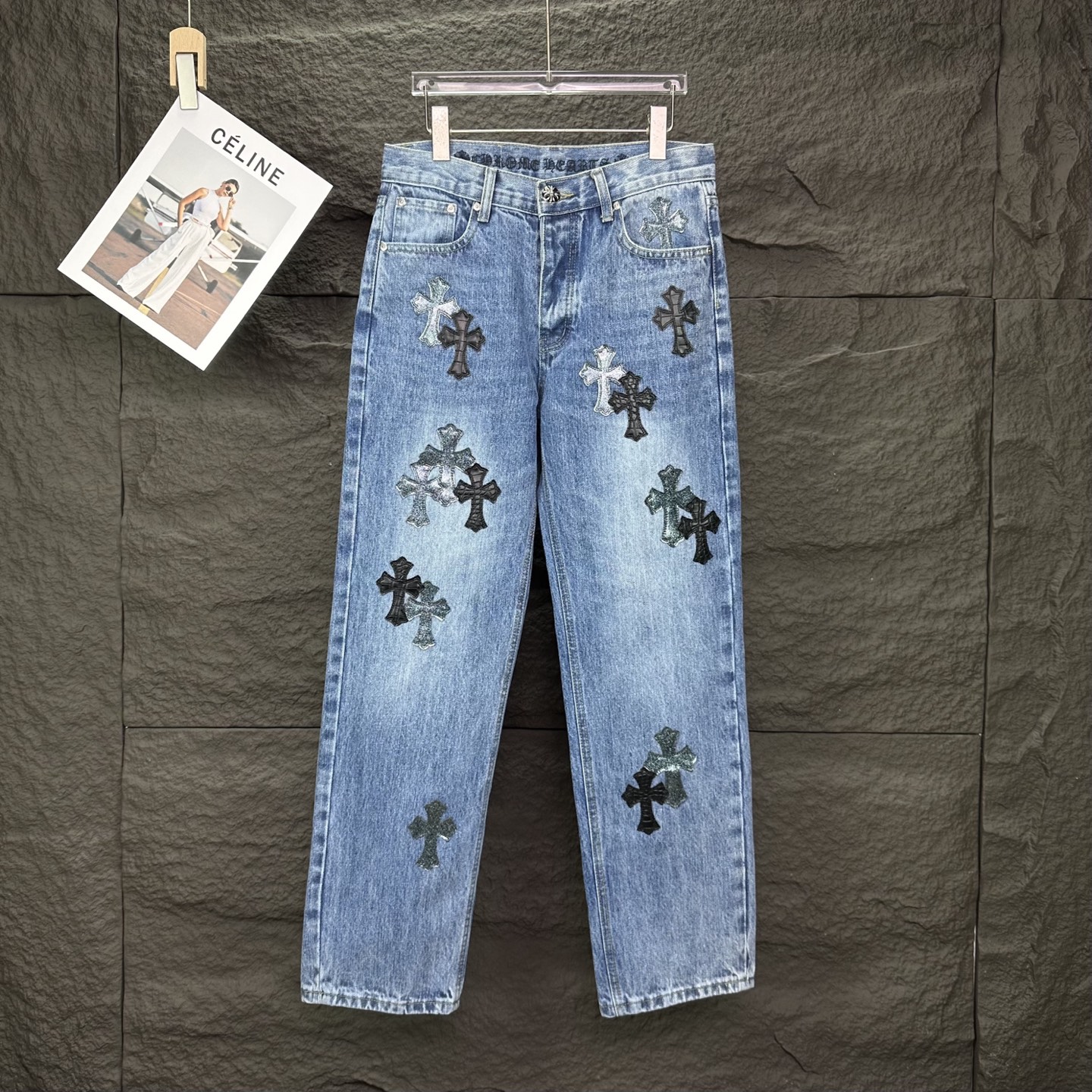 Chrome Hearts Couple Jeans Blue Couple Style