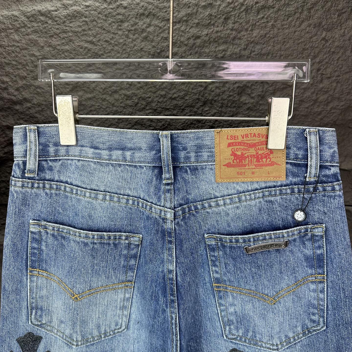 Chrome Hearts Couple Jeans Blue Couple Style