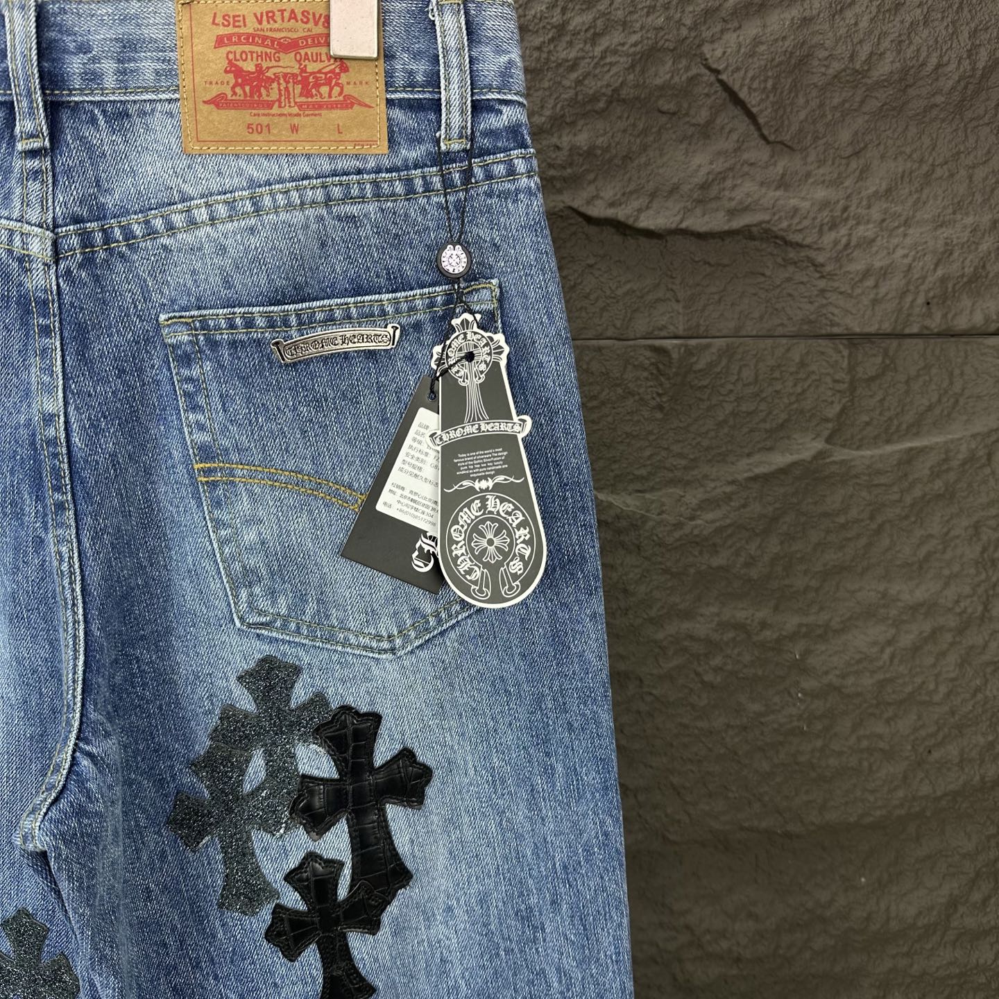 Chrome Hearts Couple Jeans Blue Couple Style