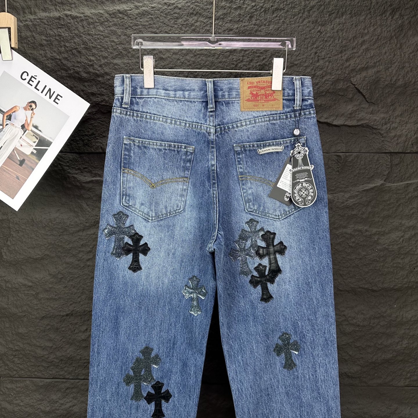 Chrome Hearts Couple Jeans Blue Couple Style