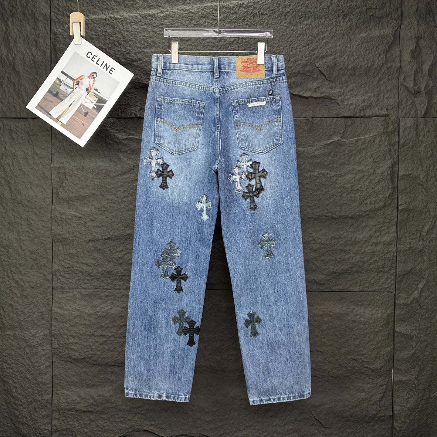 Chrome Hearts Couple Jeans Blue Couple Style