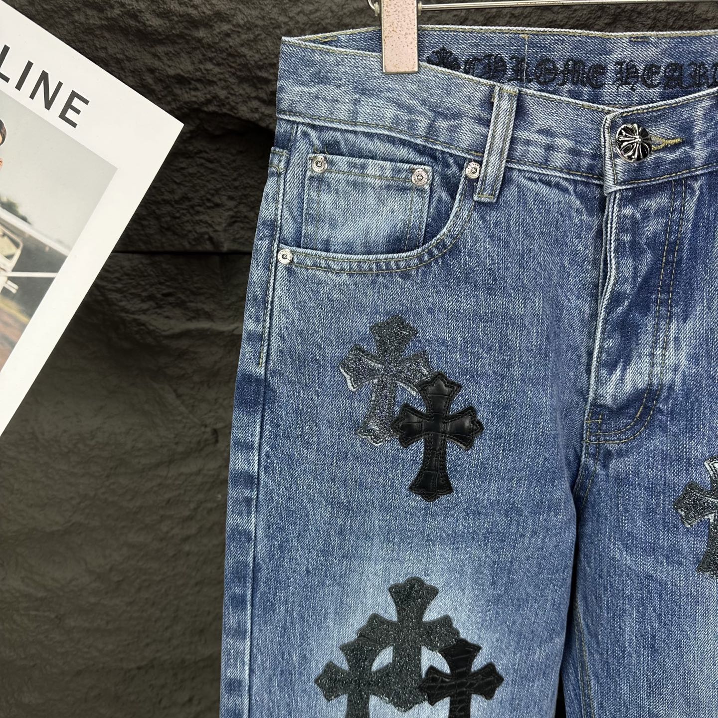 Chrome Hearts Couple Jeans Blue Couple Style