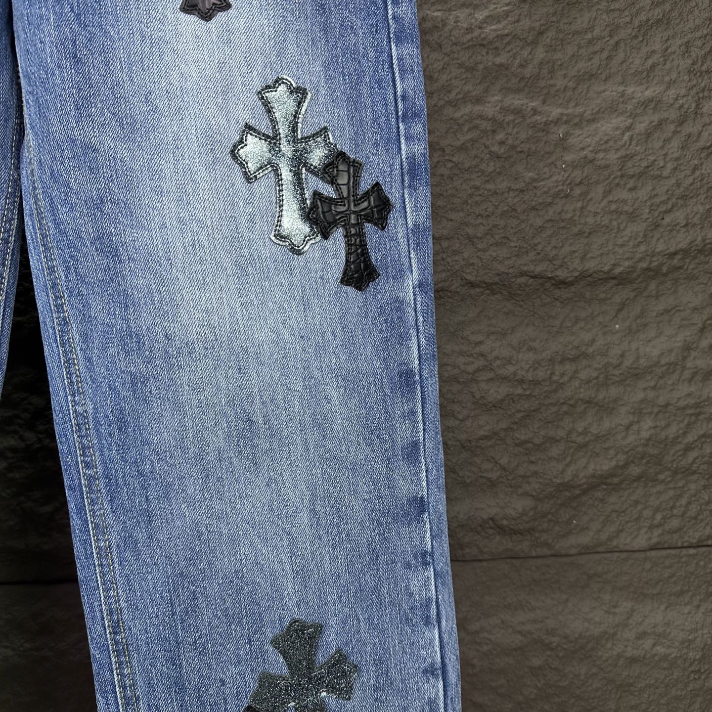 Chrome Hearts Couple Jeans Blue Couple Style