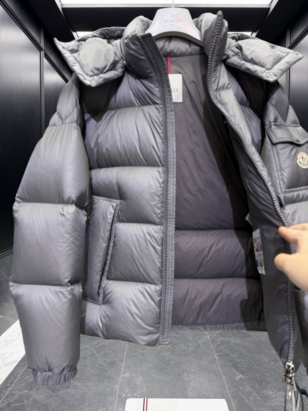 Moncler Male Down Jacket Goose Down Black Hooded S-m-l