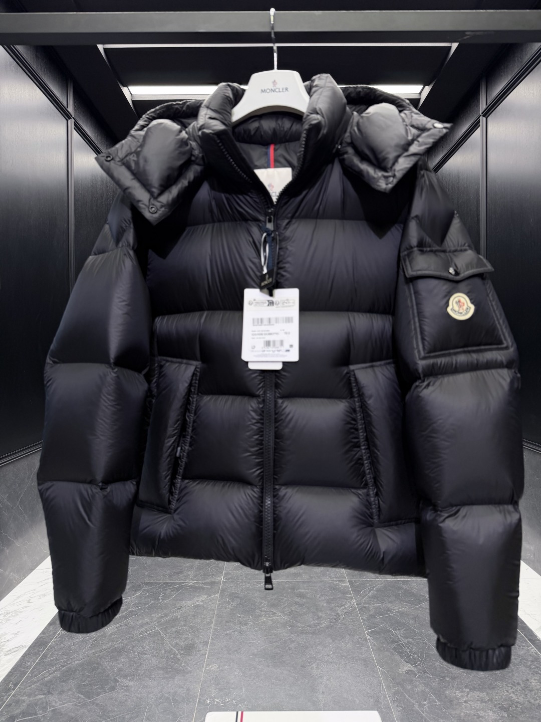 Moncler Male Down Jacket Goose Down Black Hooded S-m-l