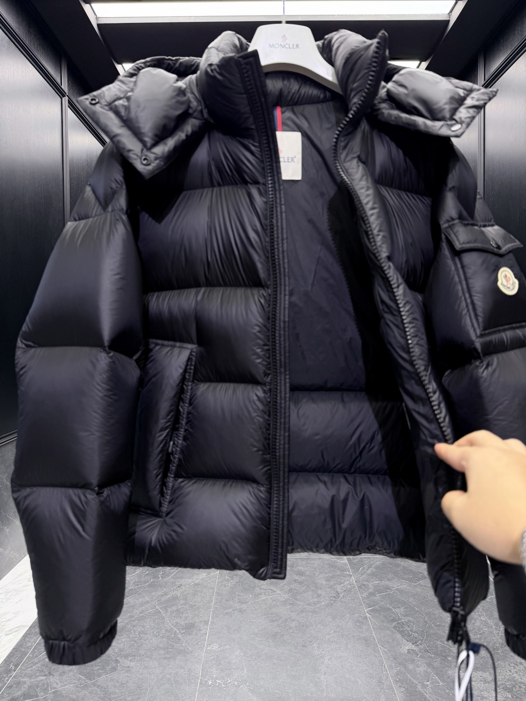 Moncler Male Down Jacket Goose Down Black Hooded S-m-l