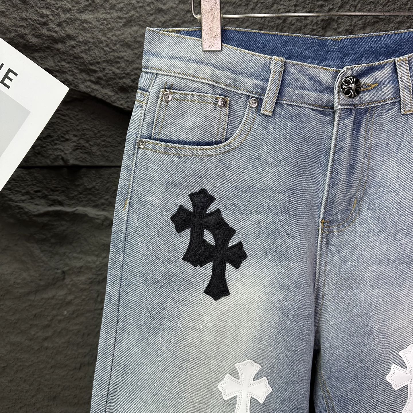 Chrome Hearts Couple Jeans Blue Loose Fit