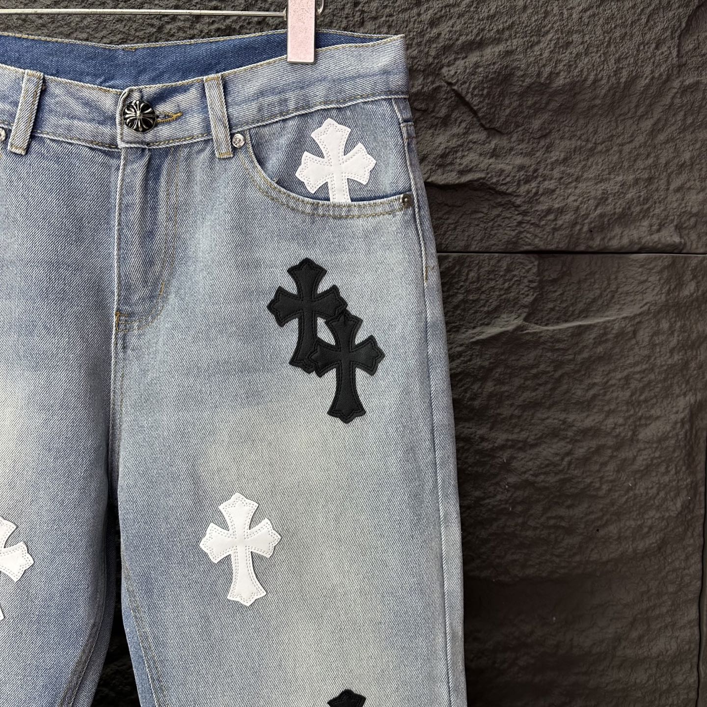 Chrome Hearts Couple Jeans Blue Loose Fit