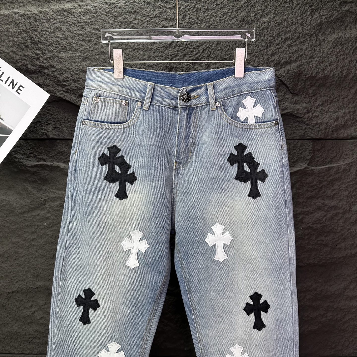 Chrome Hearts Couple Jeans Blue Loose Fit