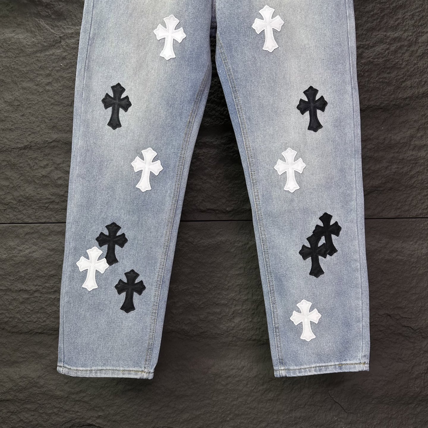 Chrome Hearts Couple Jeans Blue Loose Fit