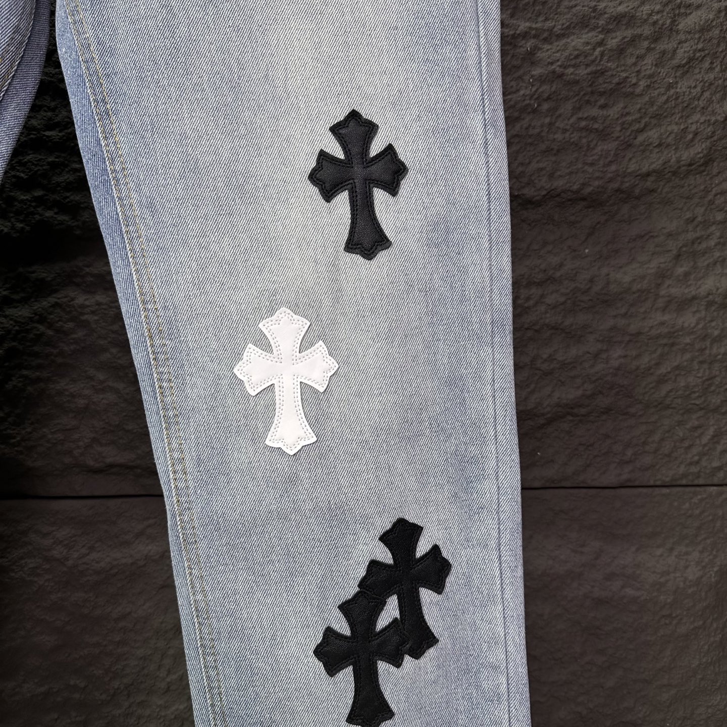 Chrome Hearts Couple Jeans Blue Loose Fit