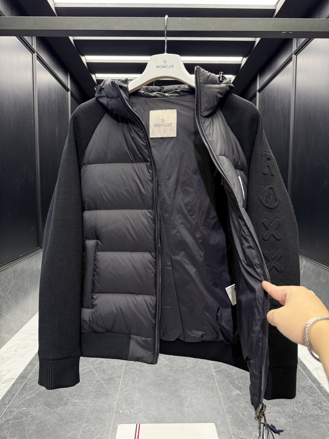 Moncler Female Down Jacket Knitted Hooded S-m-l