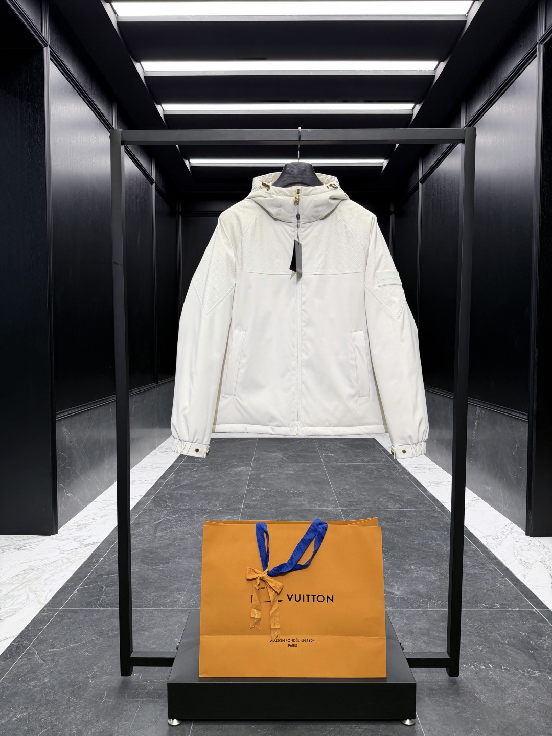 Louis Vuitton Down Jacket Goose Down Black Hooded S-m-l