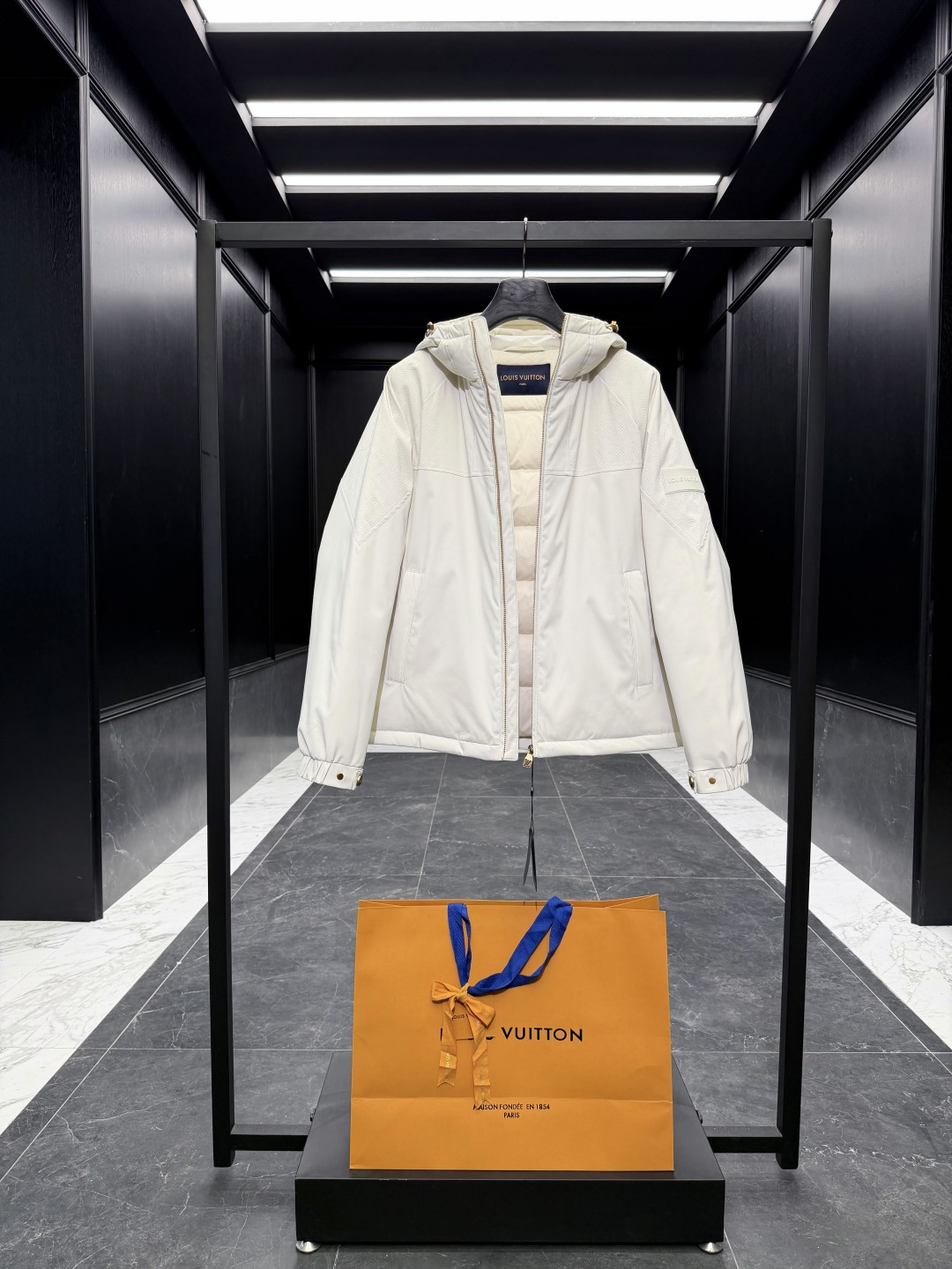 Louis Vuitton Down Jacket Goose Down Black Hooded S-m-l