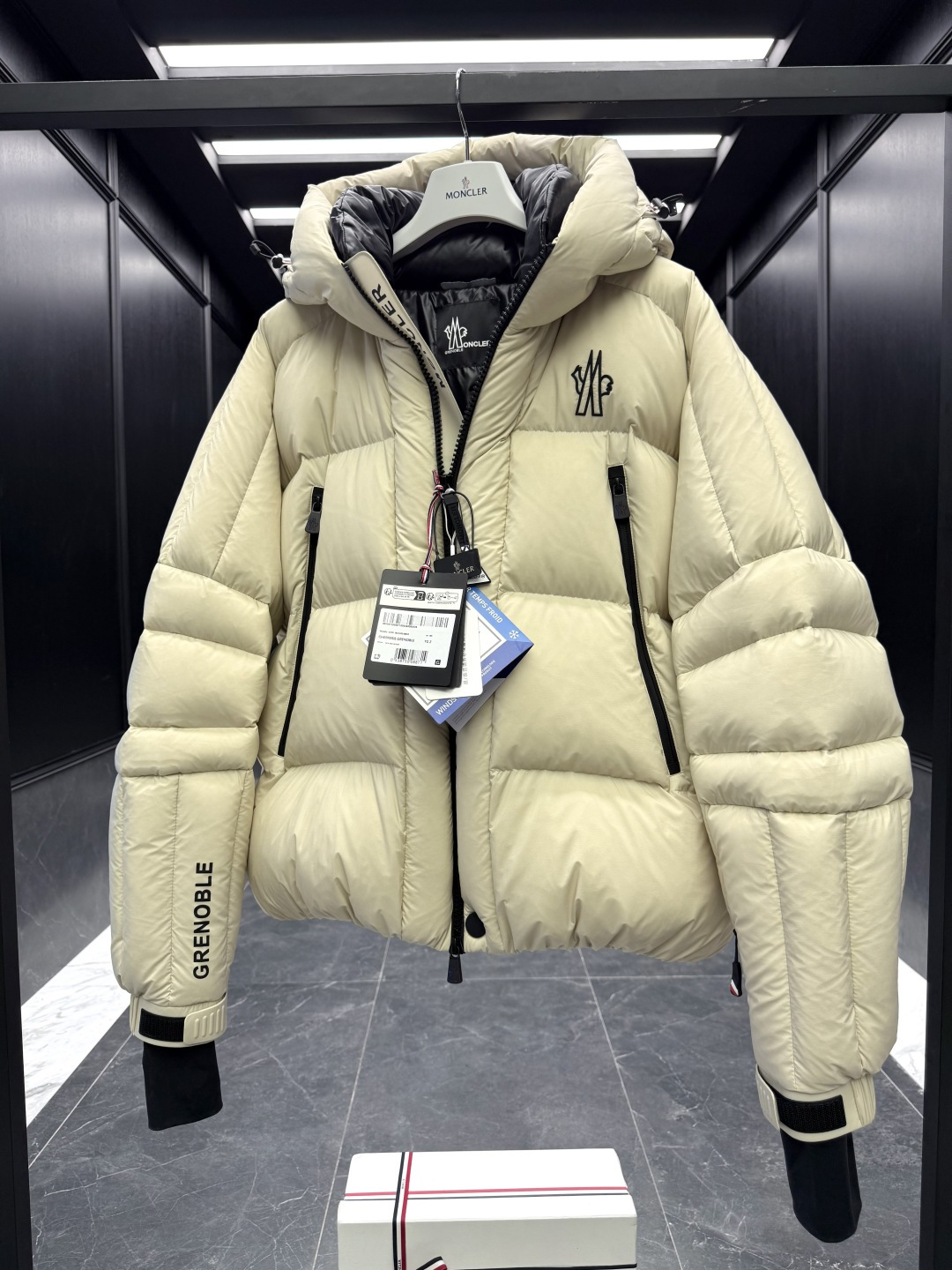 Moncler Male Down Jacket Knitted Black Hooded S-m-l