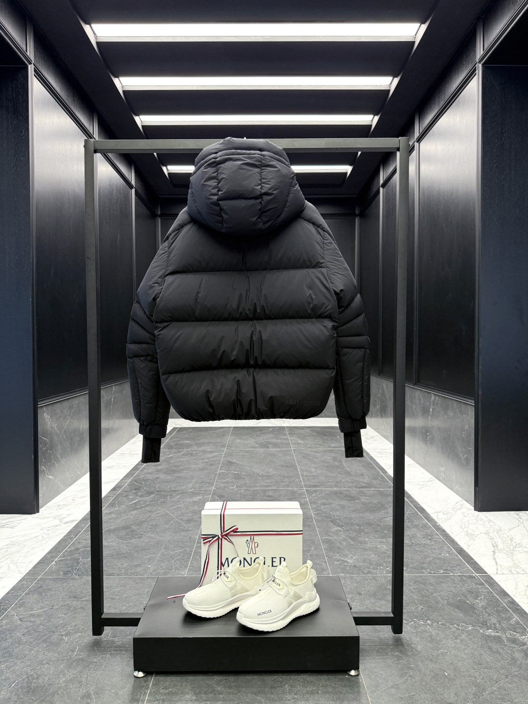 Moncler Male Down Jacket Knitted Black Hooded S-m-l
