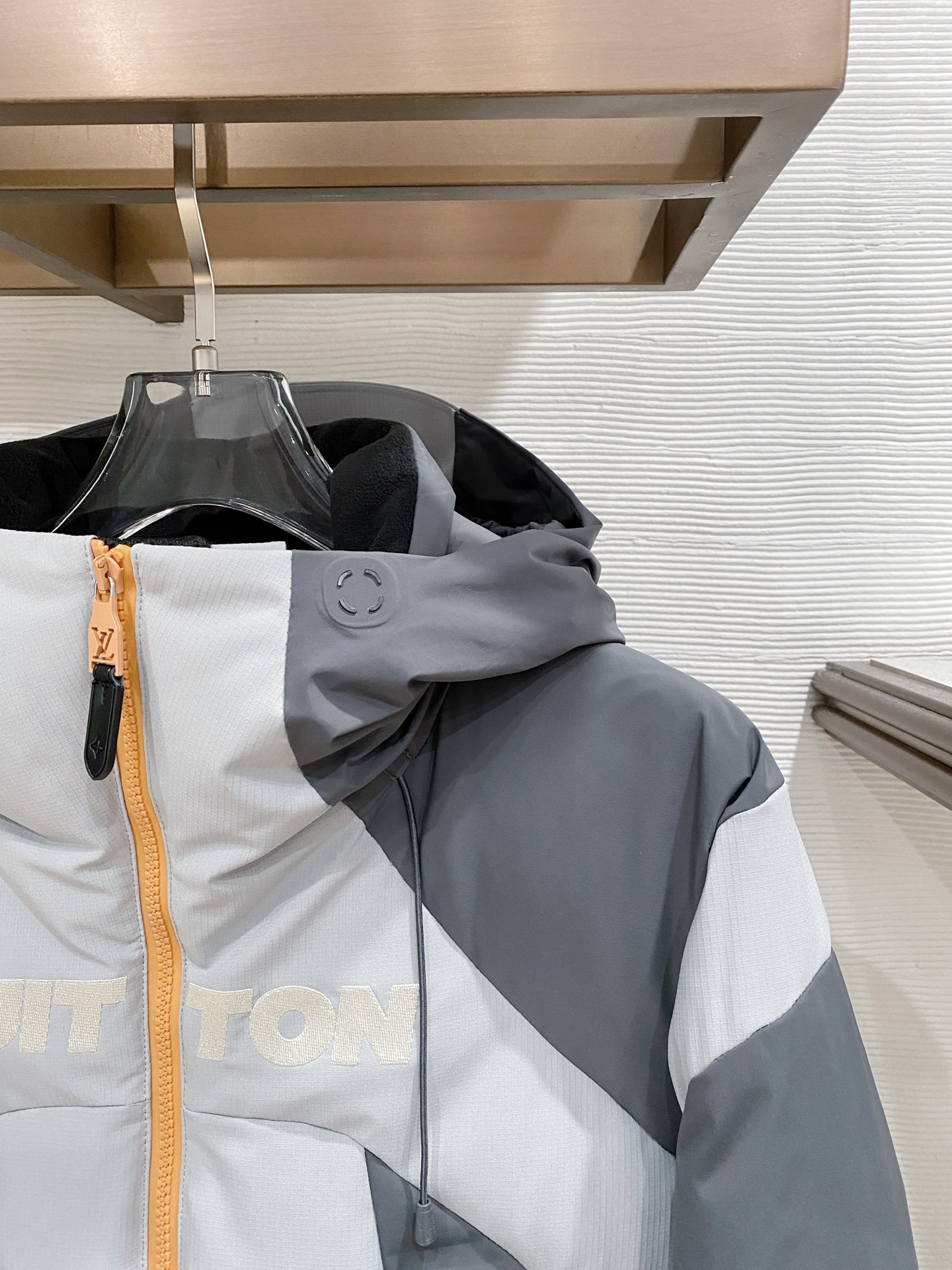 Louis Vuitton Couple Down Jacket Knitted Gray Hooded S-m-l