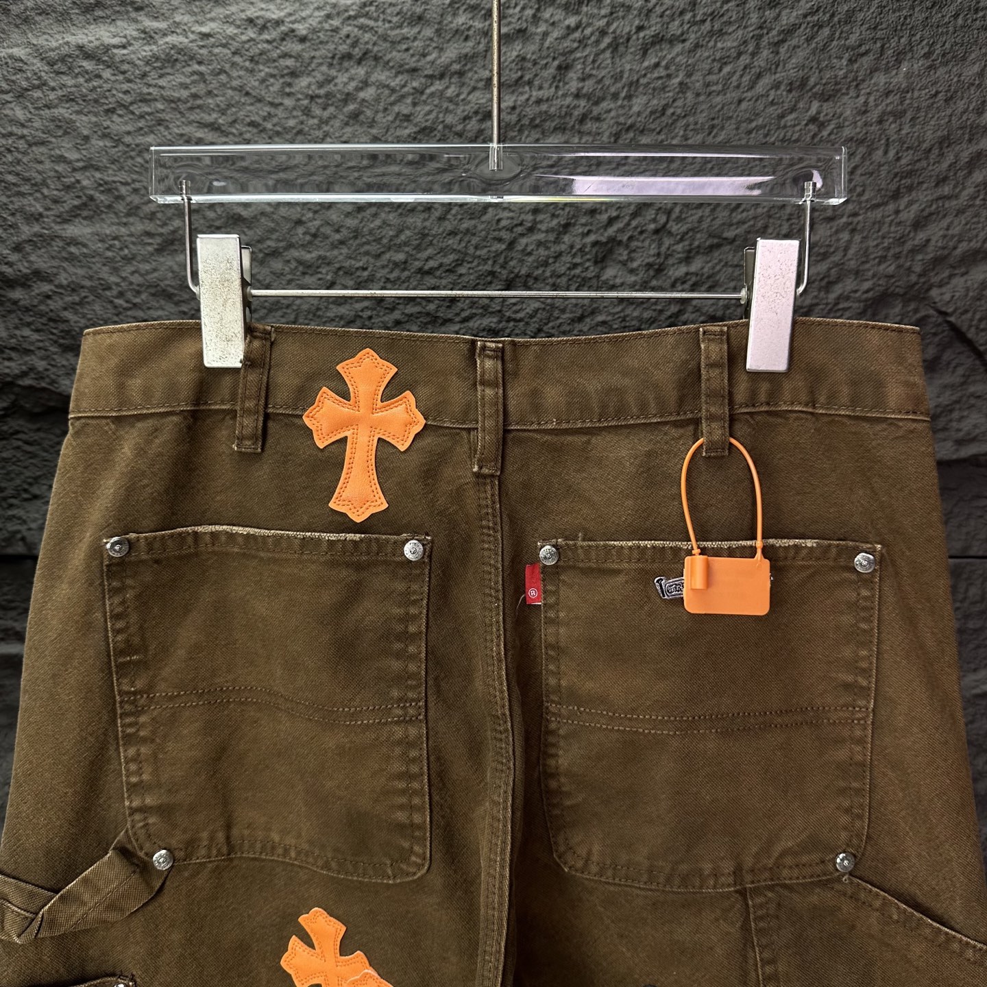 Chrome Hearts Couple Jeans Brown Loose Fit