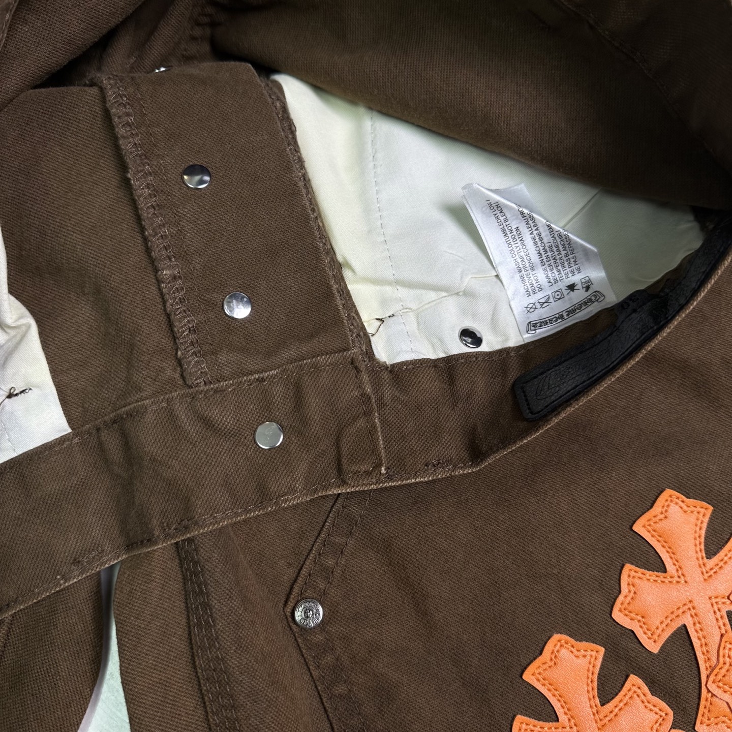 Chrome Hearts Couple Jeans Brown Loose Fit