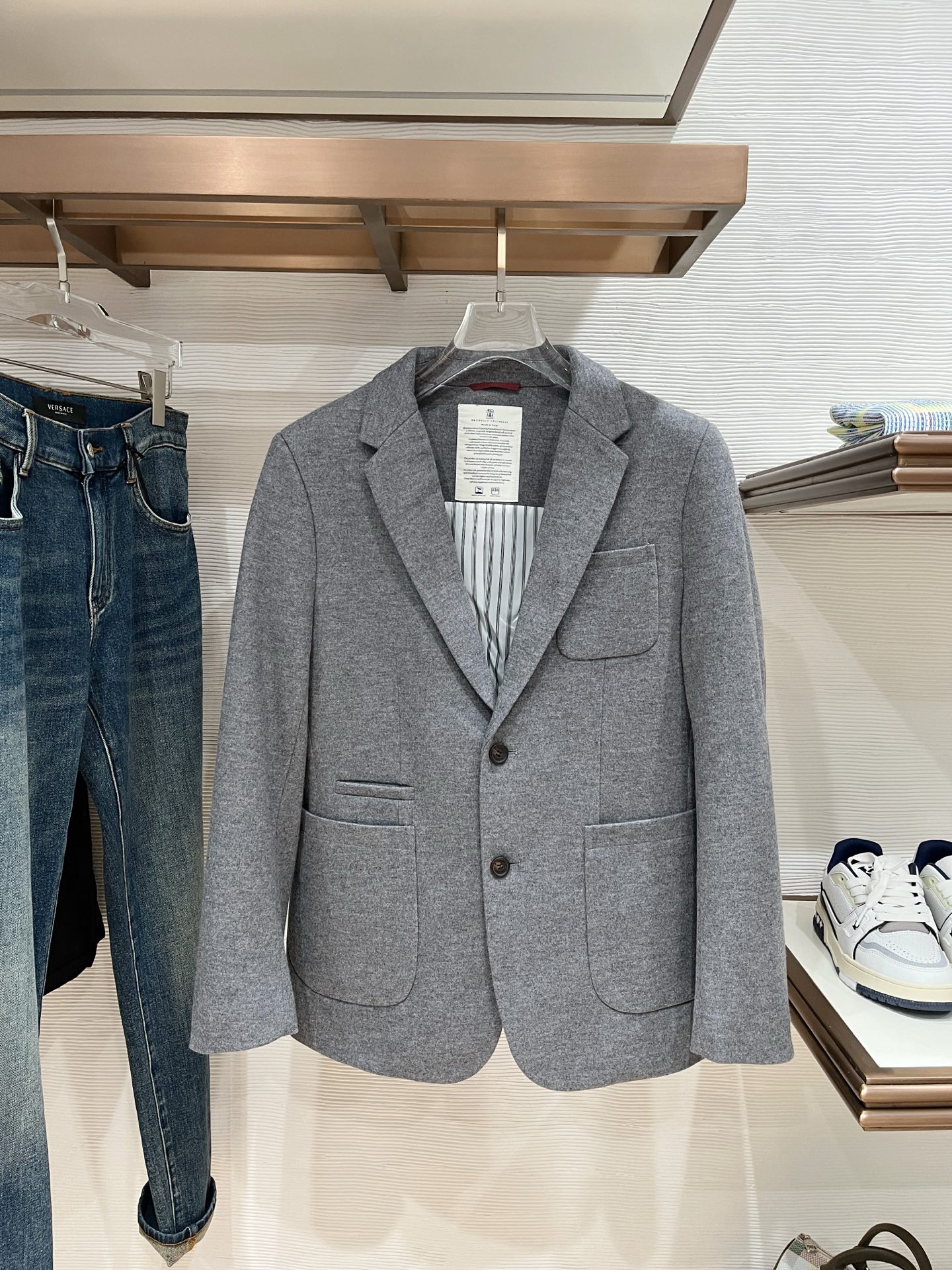 Loro Piana Male Basic Clothing Cotton Gray Slim Fit M-l-xl