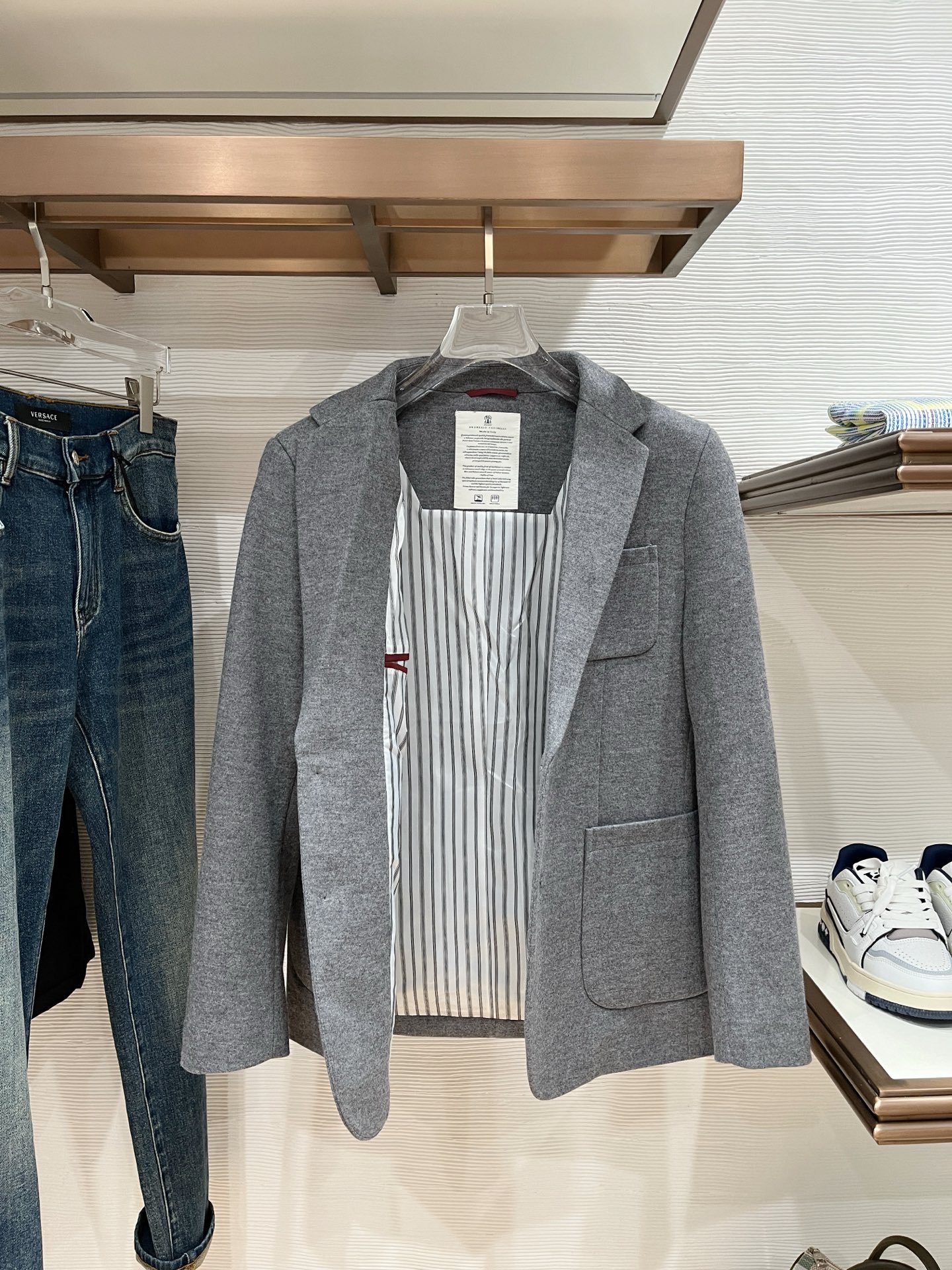 Loro Piana Male Basic Clothing Cotton Gray Slim Fit M-l-xl