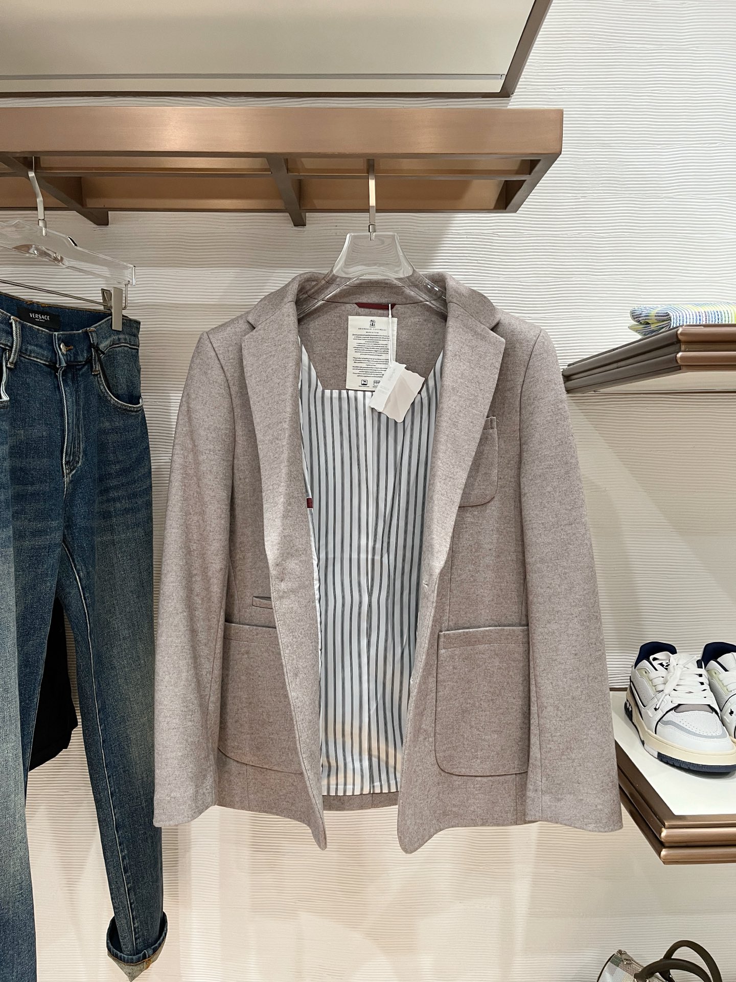 Loro Piana Male Basic Clothing Cotton Gray Slim Fit M-l-xl