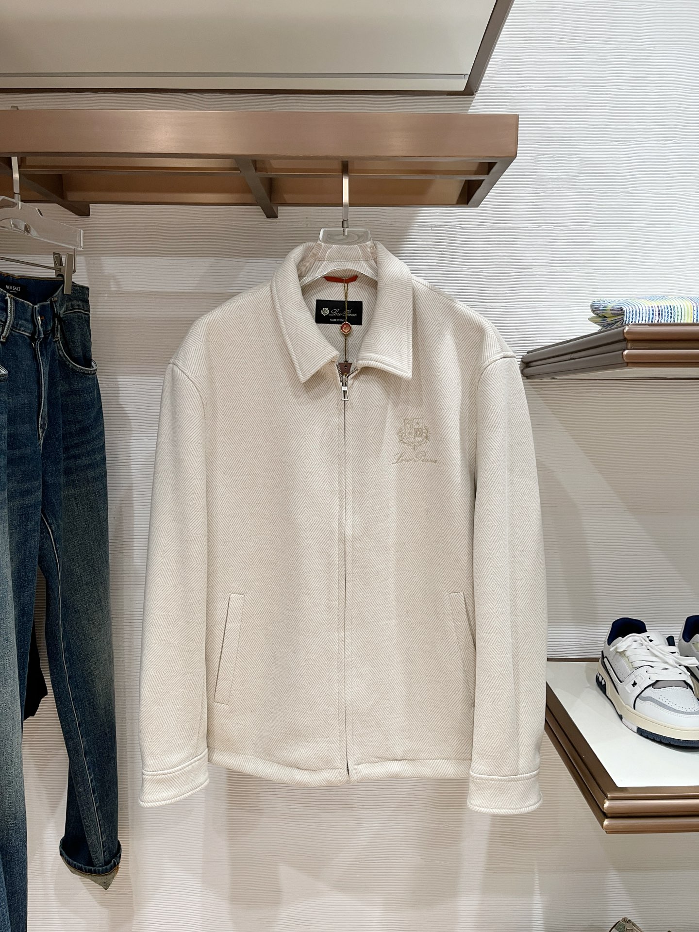 Loro Piana Male Jacket Cotton Gray Slim Fit M-l-xl