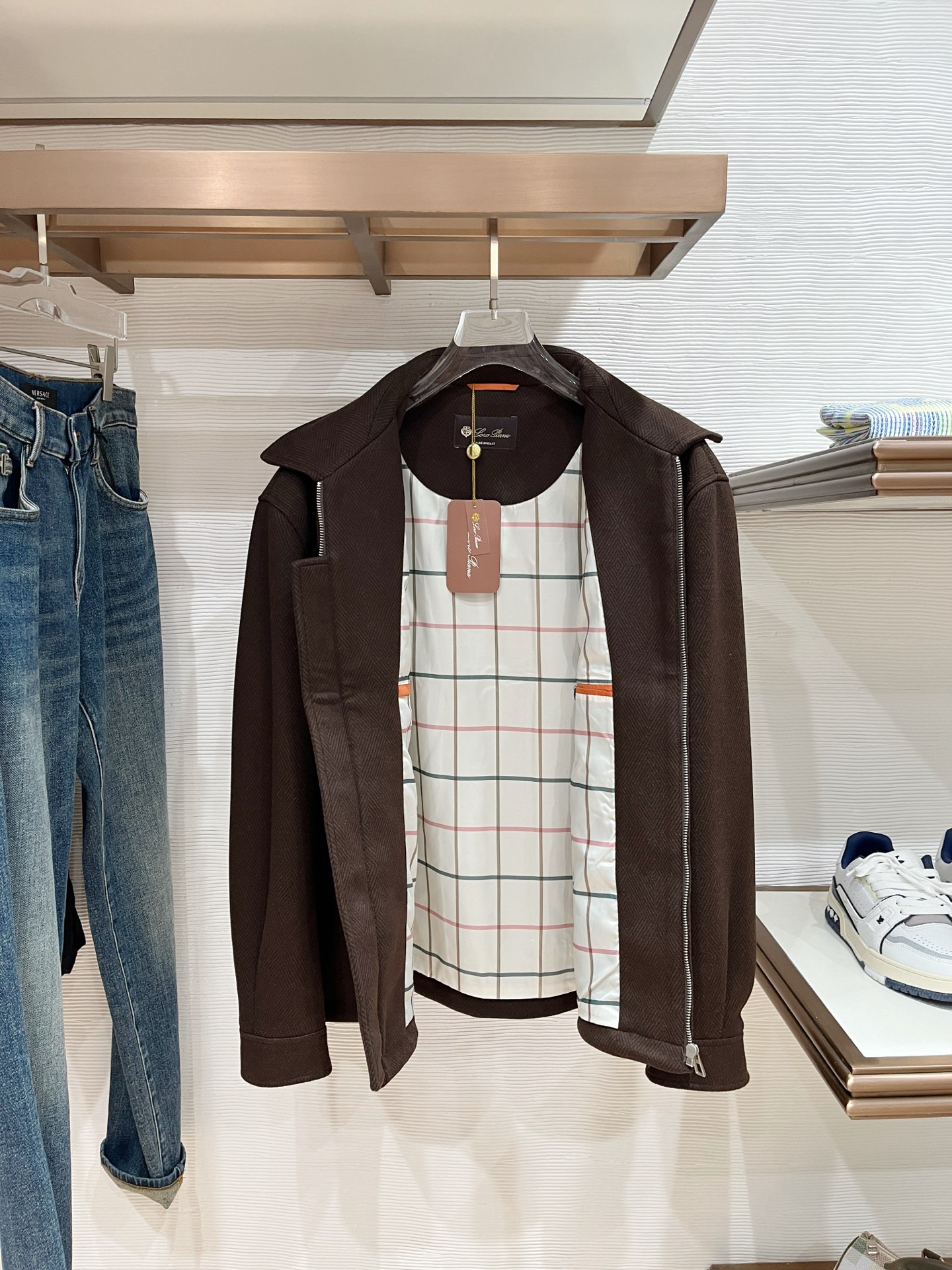 Loro Piana Male Jacket Cotton Gray Slim Fit M-l-xl